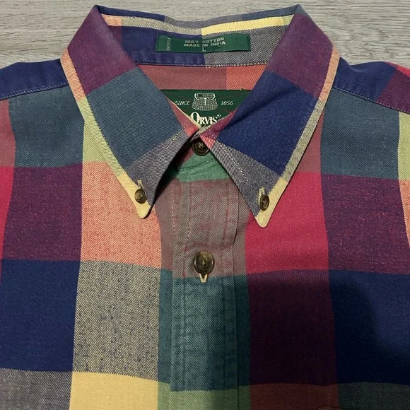 Orvis Multicolor Plaid Men's Shirt - Picture 4 of 5